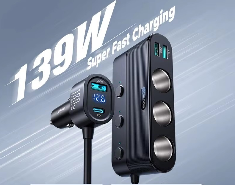 מפצל ומטען מהיר לרכב Joyroom 139W Car Charger